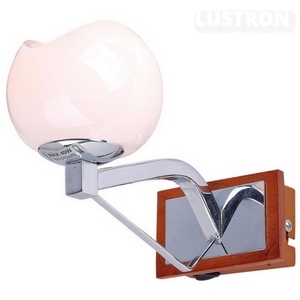 Бра inl-9205W-01 chrom.coffee wood.opal glass