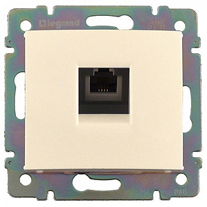 Механизм розетки ТЛФ  RJ11 1-ая бежевая /Valena