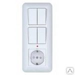 Блок внутренний розетка с/з+4-х клавишный выключатель с индикацией/БК2ВР-005б-б