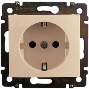 Механизм розетки 1-ая с/з внутренняя бежевая Valena