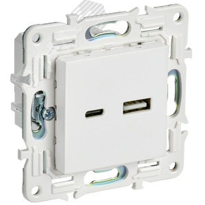 Розетка USB A+C 3.1А SKANDY SK-R14W арктич. бел. IEK 