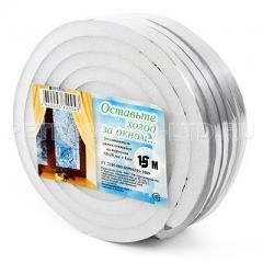 Уплотнитель для окон самоклеющийся, пенополиэтилен 4*7мм*15м/024184/d004754