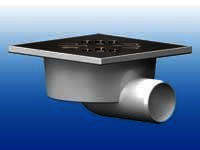 Трап 50 мм горизонтальный  с нержавеющей  решеткой 10*10  см/60941