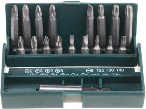 Набор бит KRAFTOOL 25,50мм(SL,PH,PZ,TORX) с адаптером, 18шт /26131-Н18