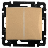 Механизм выключателя 2-клавишный 16А бежевый Valena