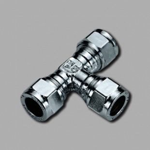 Тройник  12*12*12 мм для медной трубы  хром/ 131