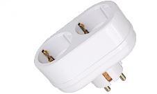 Двойник с заземлением ТОКЕР (белый)16А/2Т2