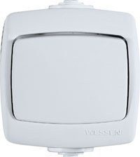 Выключатель/переключатель 1-клавишный наружный IP44/Рондо/ВА66-102Б-би***