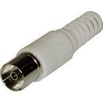 Разъем гнездо TV без пайки белый REXANT/05-2043