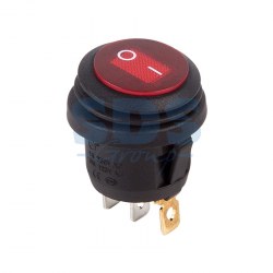 Микро выключатель круглый красный с подсветкой влагозащитный/6А/220/4к/ON-OFF 