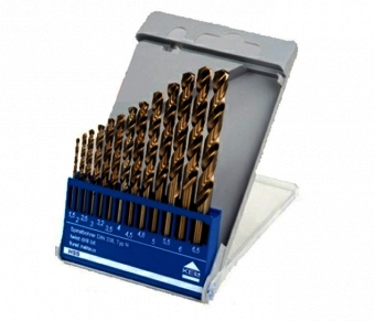 Набор сверел по металлу FTools 1,5-6,5(0,5)+3,2+4,8 13шт/Н1301/Н1309 титан, пластовый футляр