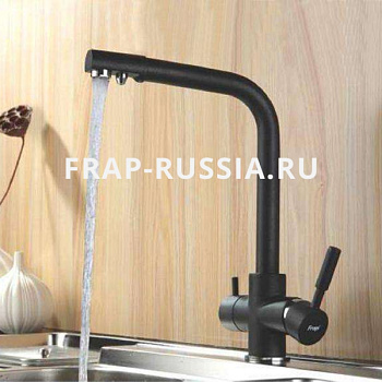 Смеситель для кухниF4352-7 Frap с подключением фильтра питьевой воды черный 35мм