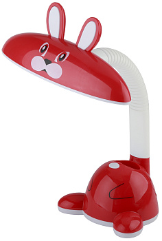 Настольный светильник зайка ЭРА NLED-431-5W-R красный
