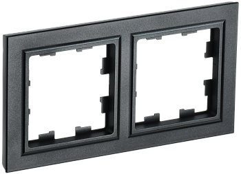 Рамка 2-местная BRITE РУ-2-БрЧ черный IEK