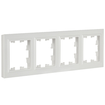 Рамка четырехместная BRITE белая РУ-4-БрБ