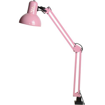 Светильник настольный НТ0-12 струбцина 70см нежно-розовый 60Вт Е27