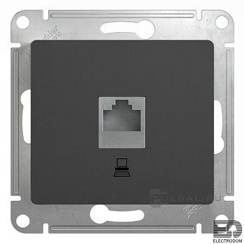 Розетка телефонная RJ11 GLOSSA антрацит GSL000781T