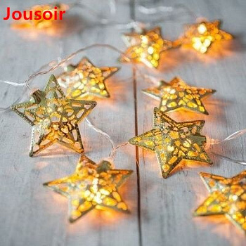 Гирлянда новогодняя "Звезды" золото /желтый свет/7м 40 диод