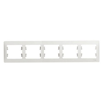 Рамка 5 постовая горизонтальная GLOSSA белая GSL000105