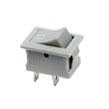 Микро выключатель  mini серый 6А/220/2к/ON-OFF 