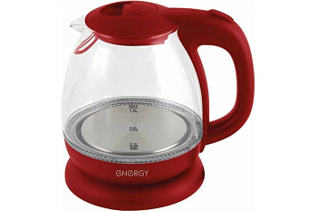 Чайник электрический ENERGY E-296 1л стекло.красный