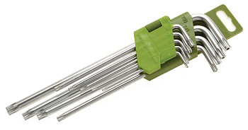 Набор длинных ключей TORX 9 шт с отверстием ДТ(Т10-Т50)/563592