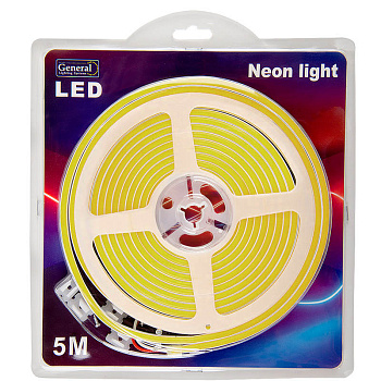 Лента гибкий неон 2835 120LED/12V/ 9,6Вт 1м/желтый /IP67/5м.