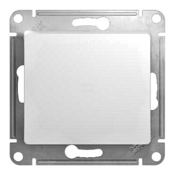 Переключатель одноклавишный GLOSSA белый сх.6  GSL000161