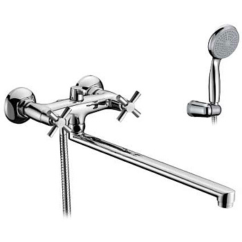 Смеситель LeMark Neo для ванны с длинным изливом, кранбукса керамика (350)/LM2212C