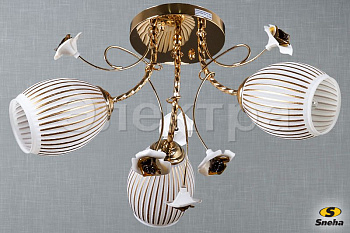 Светильник потолочный 30389/3 E27 40W золото/белый