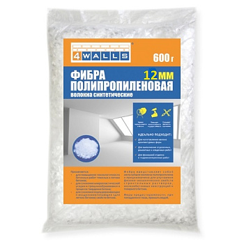 Фибра полипропиленовая размер 12мм 600гр./FBV002V