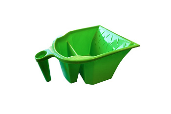 Ковш для краски 1,2л, 2 отделения по кисть и валик до 150мм зеленый