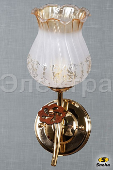 Светильник настенный 61975/1W E14 40W золото/белый