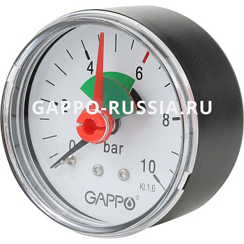 Монометр аксиальный с указателем предела Gappo  G1471.6  1/4"