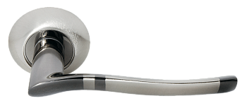 .Дверная ручка MORELLI MH-04 SN/BN, FOUNTAIN, Белый никель/черный никель