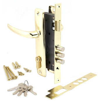 Замок врезной с ручками APECS 0124G/1524G/60/золото