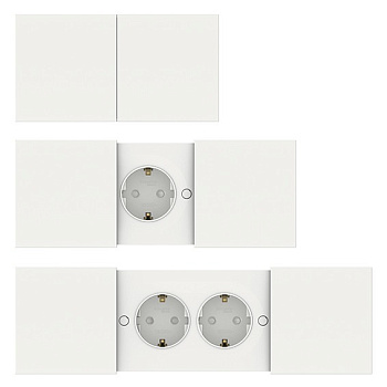 Розетка 2-я с/заземлением белая с движными крышками 16А AtlasDesign