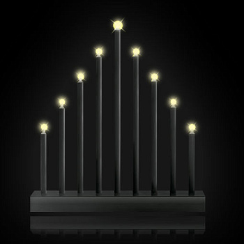 Горка Рождественская пластик 9LED черн 270х60х295 мм AA*4шт (нет в компл)