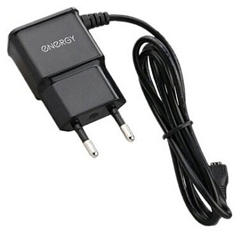 Сетевое зарядное устройство Energy ET-13 с кабелем micro-USB, 1А, цвет - черный