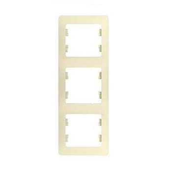 Рамка 3 постовая вертикальная GLOSSA бежевая GSL000207