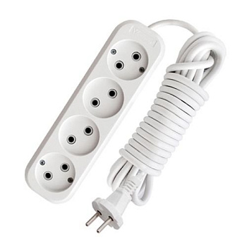 Удлинитель 4*5 м б/з/10А/ 2х0,75/UNIVersal