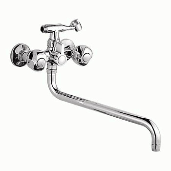 Смеситель  LEDEME   для ванны с длинным изливом, латунь, керамичесая кран-букса  (300 )/L2726