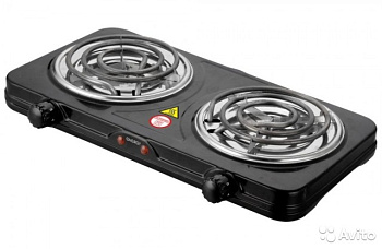 Электроплитка  ENERGY EN-904B(2000вт.140мм+140мм.спираль.черная )
