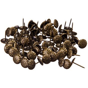 Гвозди декоративные фактурные 10*18мм, 50шт, бронза