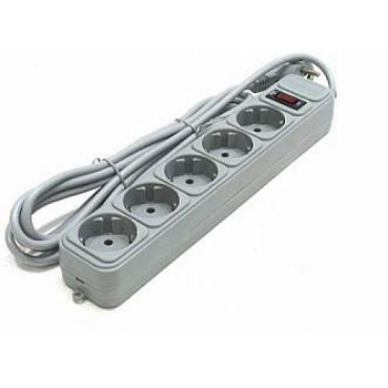 Сетевой фильтр POWER CUBE B 3,0 м/5 розеток серый