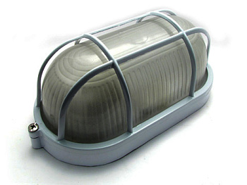 Светильник банник 100Вт НПП-1202 овал с решеткой белый/IP54***