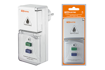 Устройство защитного отключения УЗО-Р-IP44-16-30 (в розетку с защ. крышк.) 16А 30мА IP44 TDM***