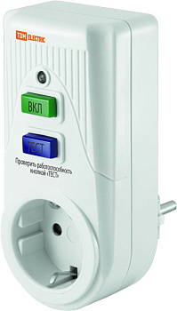 Устройство защитного отключения УЗО-Р-IP40-16-30 в розетку16А 30мА IP40 TDM	