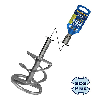 Насадка для перемешивания ПРАКТИКА/MATRIX хвостовик SDS-plus,120 х 600, гипс,клей для плитки/779-585