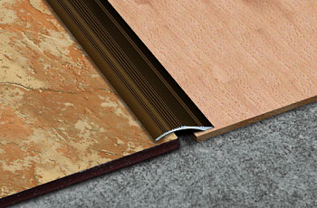 Порог разноуровневый 40мм перепад 0-12мм-90см бронза